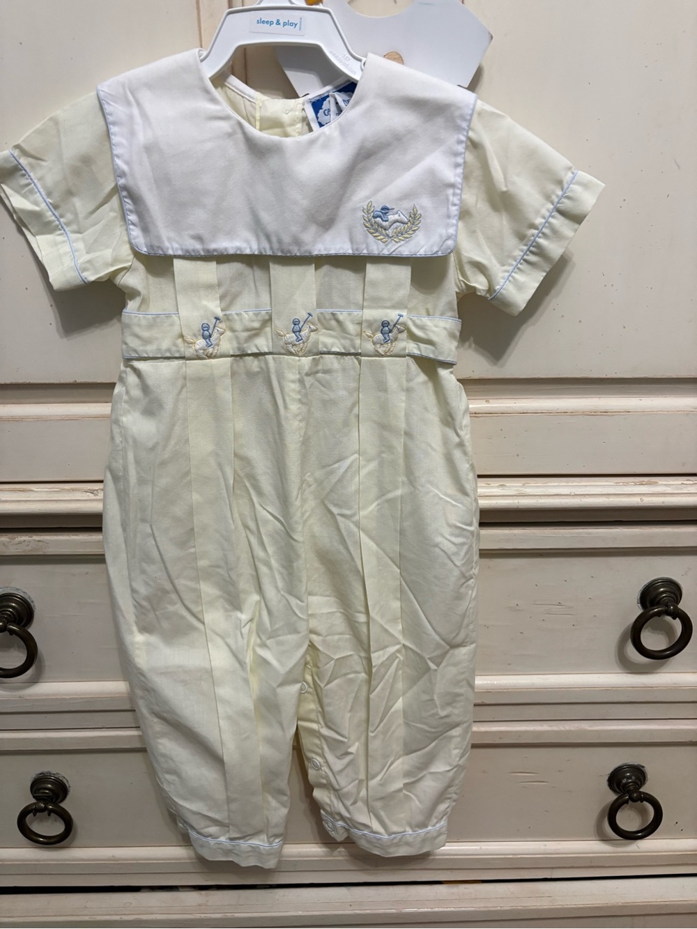 Vintage carriage boutique polo romper 12 months